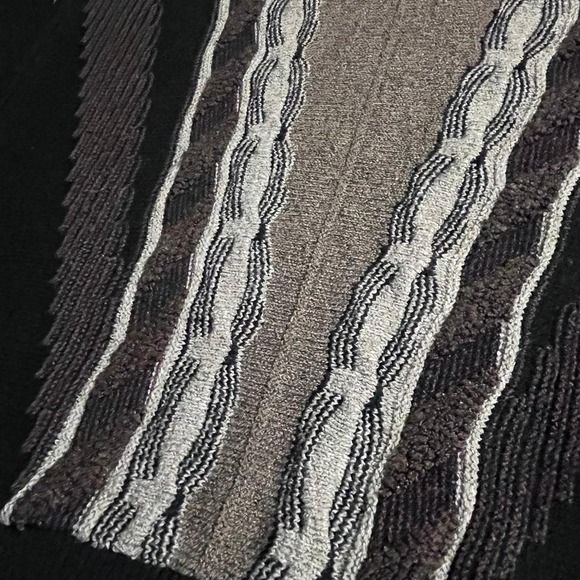 Protege Collection Mens XL Black Gray Textured Knit Sweater Pullover Vintage 3D - Picture 2 of 8